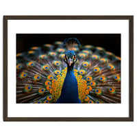 Close Up Peacock Displaying Its Feathers