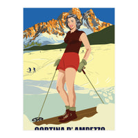Ski Girl at Cortina D'Ampezzo, Italy (Print Only)
