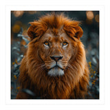 Majestic Lion Portrait Intense Gaze Wildlife (Print Only) thumbnail