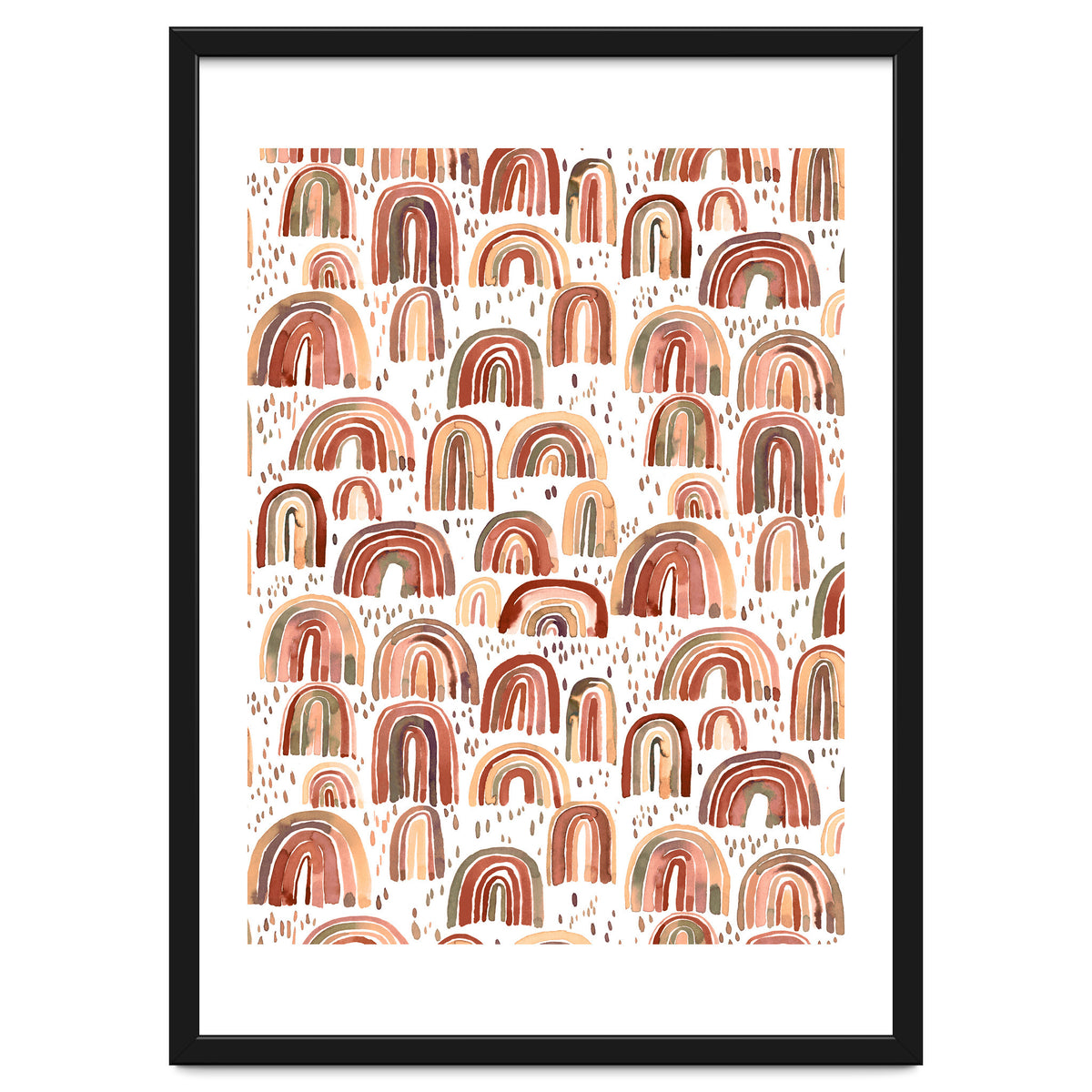 Cute Watercolor Rainbows Terracota