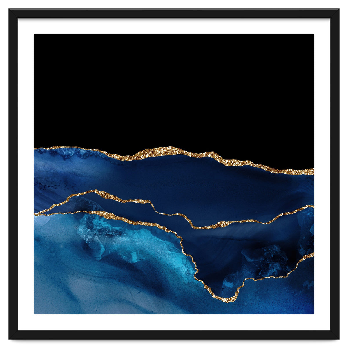 Navy & Gold Agate Texture 07