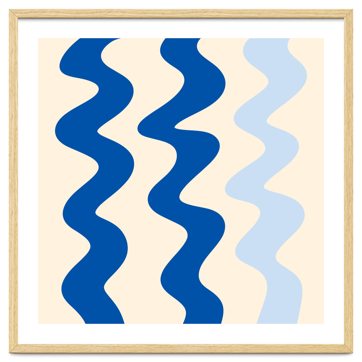 Squiggly Lines - blue and cream