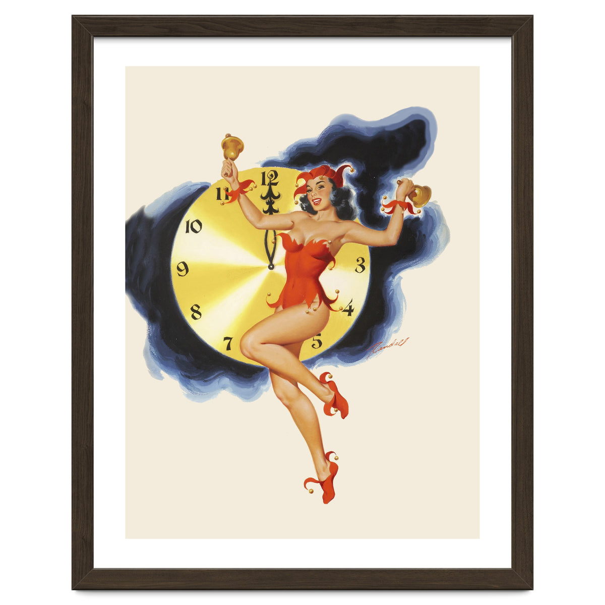 Pinup Girl Celebrating New Year