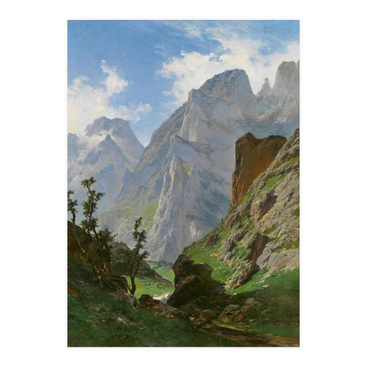 Carlos de Haes / 'Mancorbo Canal in Picos de Europa', 1876, Spanish School. (Print Only)