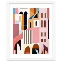 Moroccan City, Pastel Architecture Cityscape Buildings, Travel Eclectic Modern Bohemian Houses