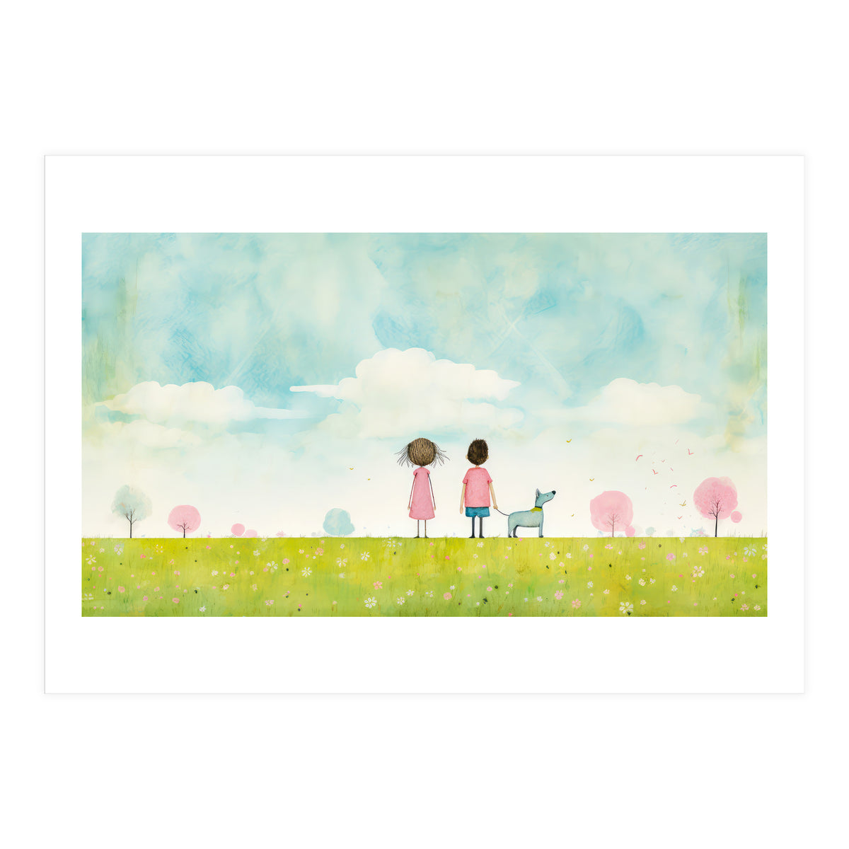 Cute Girl And Boy  (Print Only)