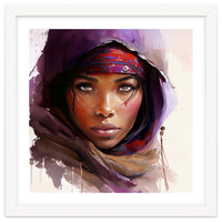 Amethyst Hood Tuareg Woman Portrait