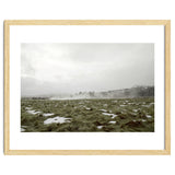 Remaining snow in the late summer greenfield - Iceland thumbnail