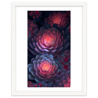 Ethereal Neon Blooms: Intricate 3D Floral Fractal Art