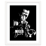 Miles Davis American Jazz Trumpeter in Grayscale thumbnail