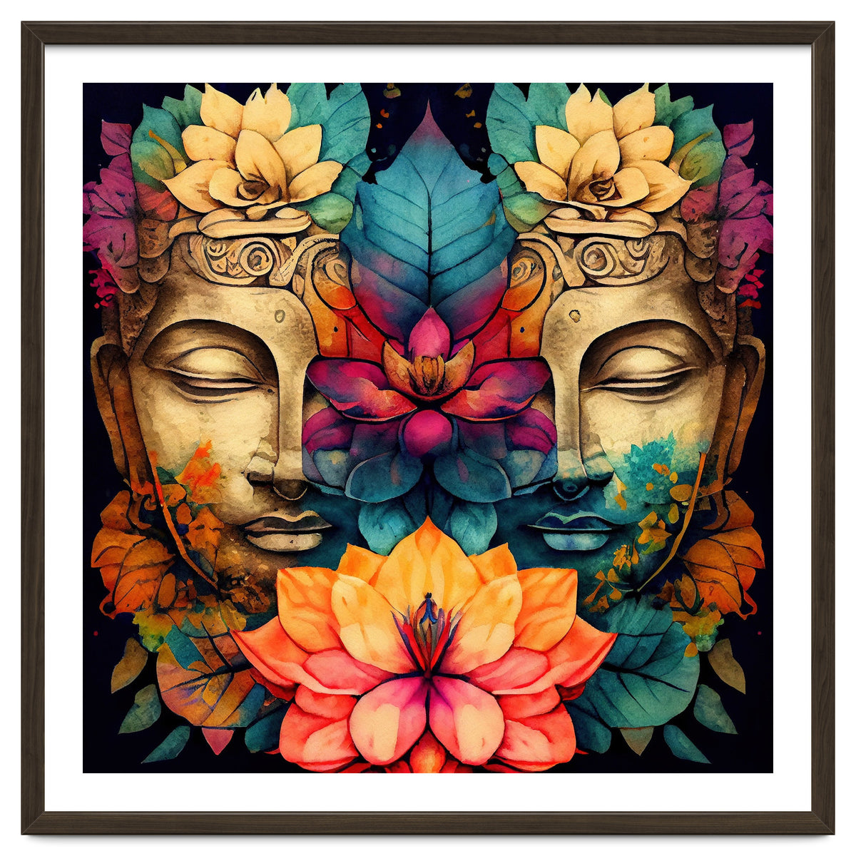 Twin Lotus Buddha Portrait