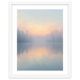 Misty Sunrise Over Pine Forest Lake thumbnail