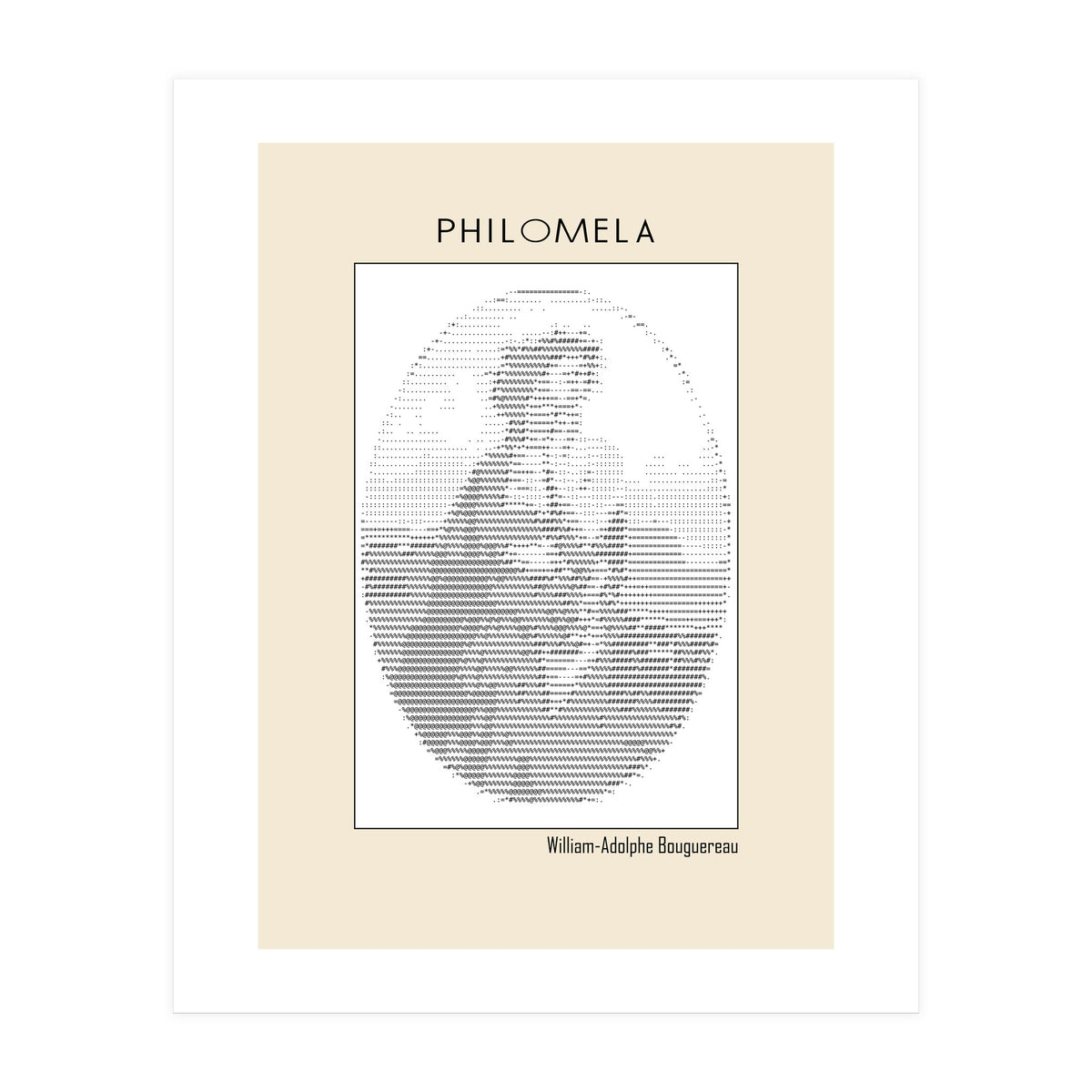 Philomela – William Adolphe Bouguereau (1861) – Ascii Art (Print Only)