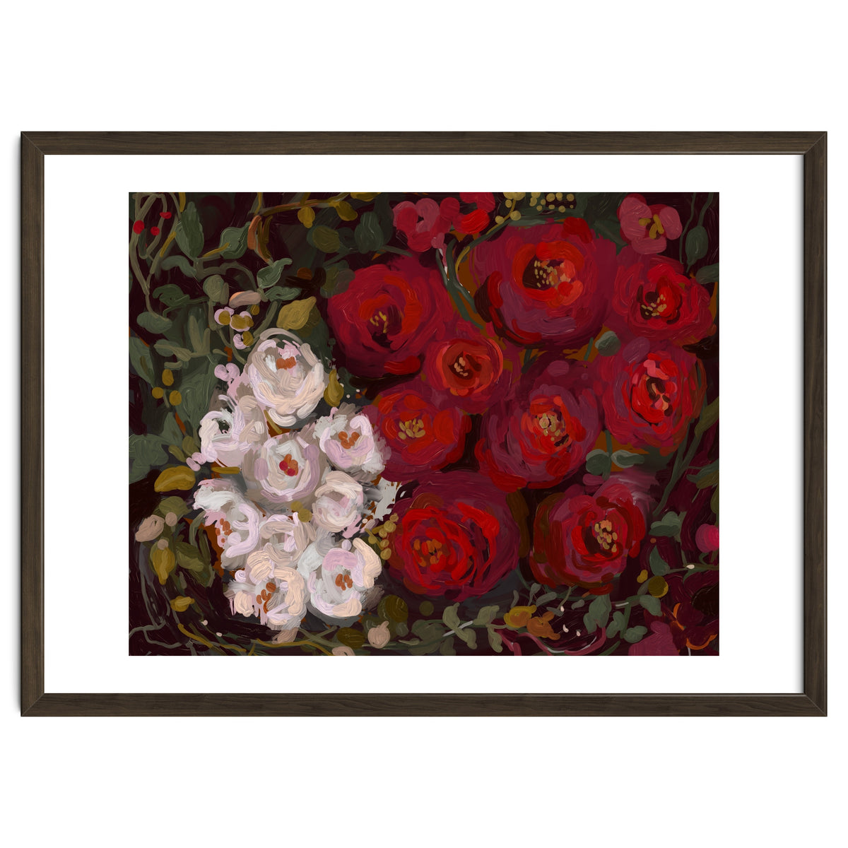 Vintage oil painted moody romantic Roses