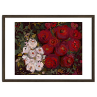 Vintage oil painted moody romantic Roses
