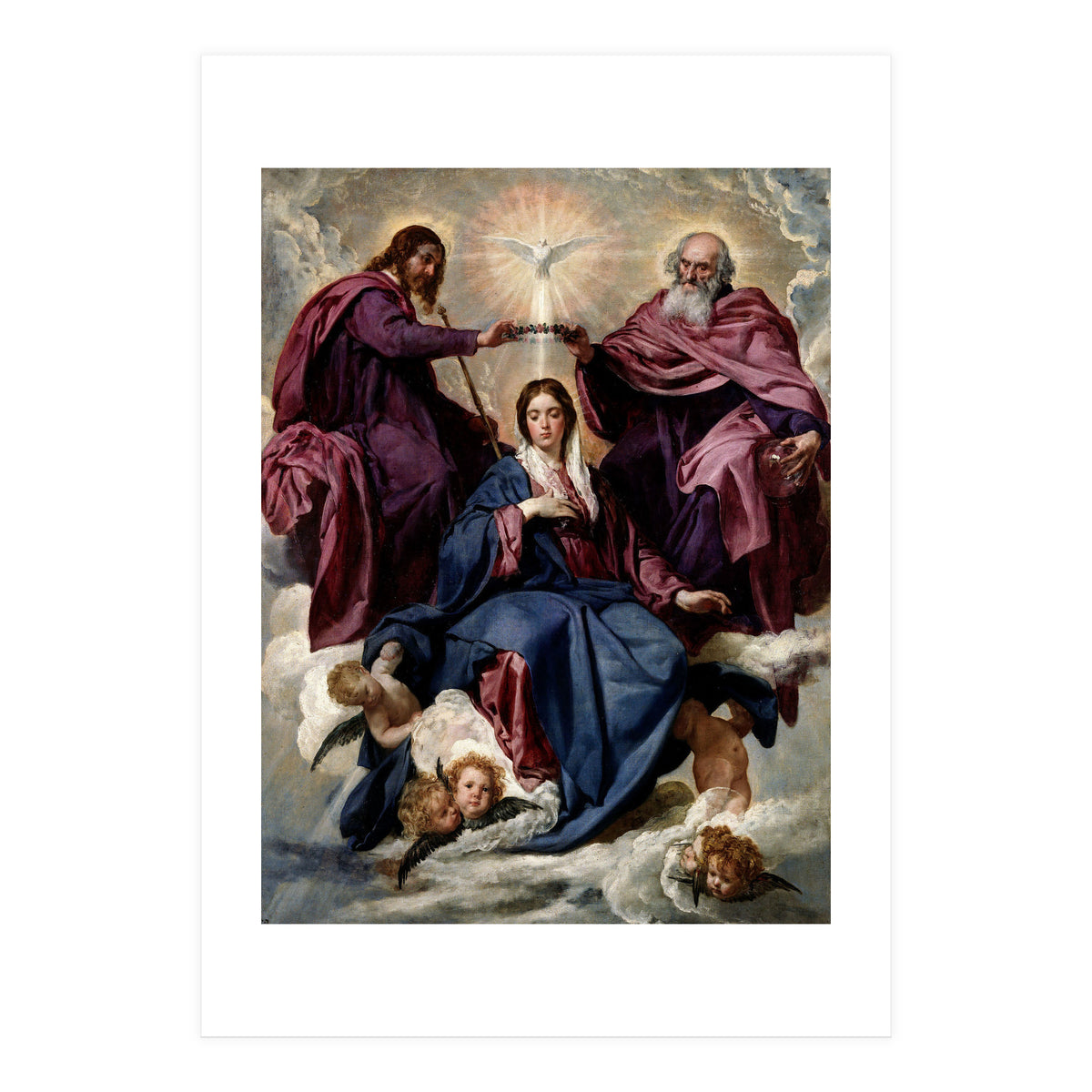 'The Coronation of the Virgin', ca. 1635, Spanish School, Oil on canvas, 176 cm x 124 cm, P01168. (Print Only)
