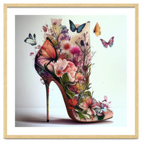 Floral Stiletto With Butterflies
