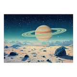 Alien Horizon: Saturn-Inspired Planetary Landscape (Print Only) thumbnail