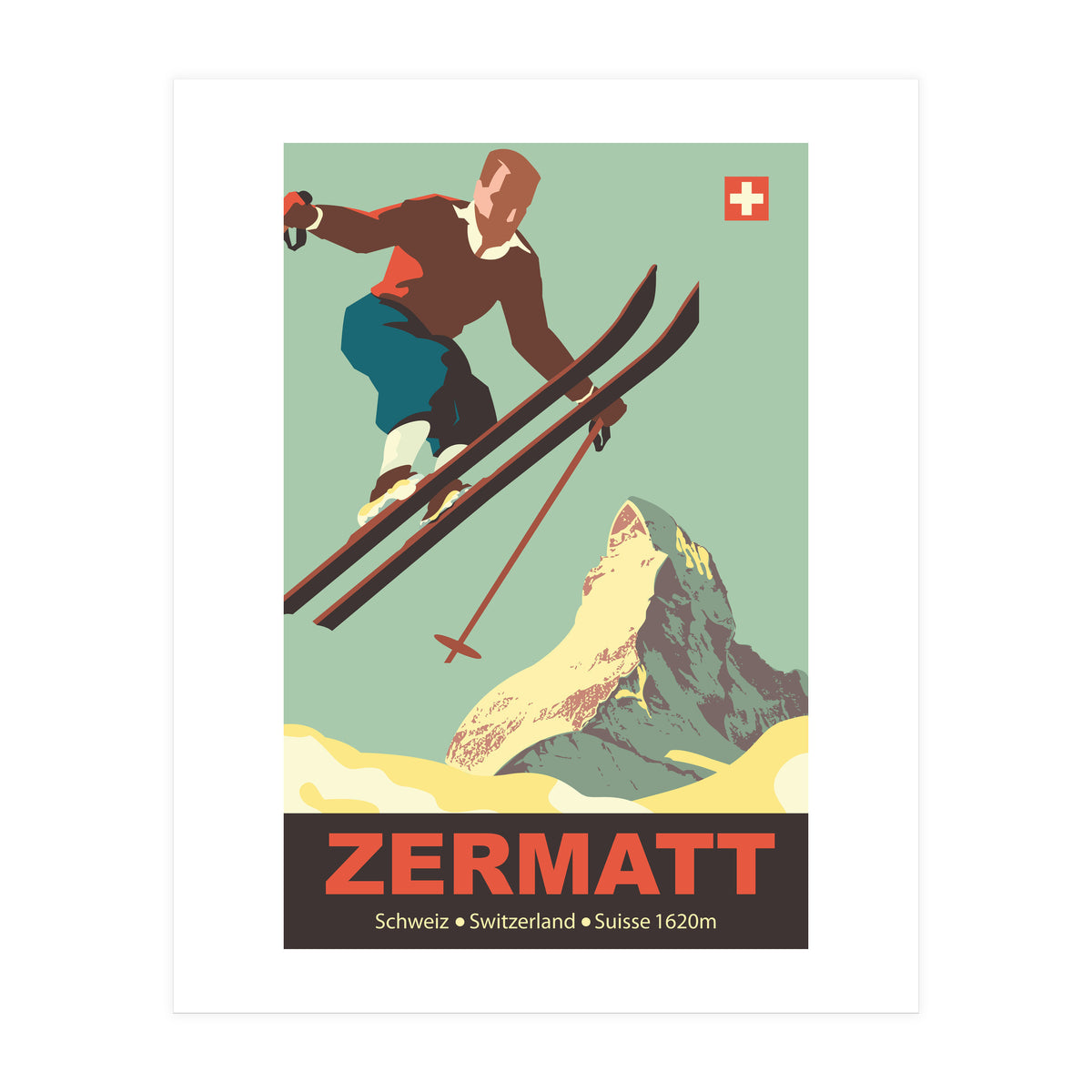 Ski Jump on Zermatt, Switzerland (Print Only)