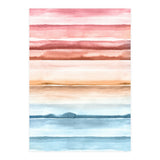 Watercolour Abstract Stripes Red Blue (Print Only) thumbnail