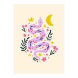 Lunar Snake  - lavander and cream (Print Only) thumbnail