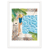 Click, Summer Travel Poolside Swim, Moroccan Tiles Staycation Vacation Holiday, Bohemian Woman Swimsuit Fashion Pose thumbnail