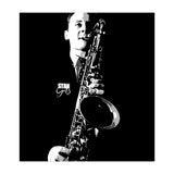 Stan Getz American Jazz Saxophonist in Grayscale (Print Only) thumbnail