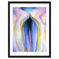 Georgia O’Keeffe – Grey Line with Black, Blue and Yellow (1923) | Elegant Abstract Modernist Composition with Bold Color Contrast