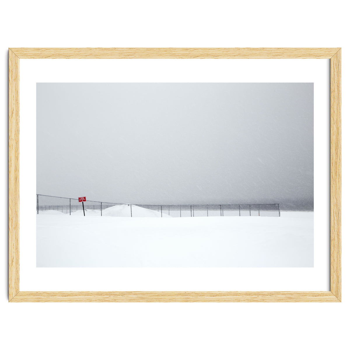 Fence in the winter seascape
