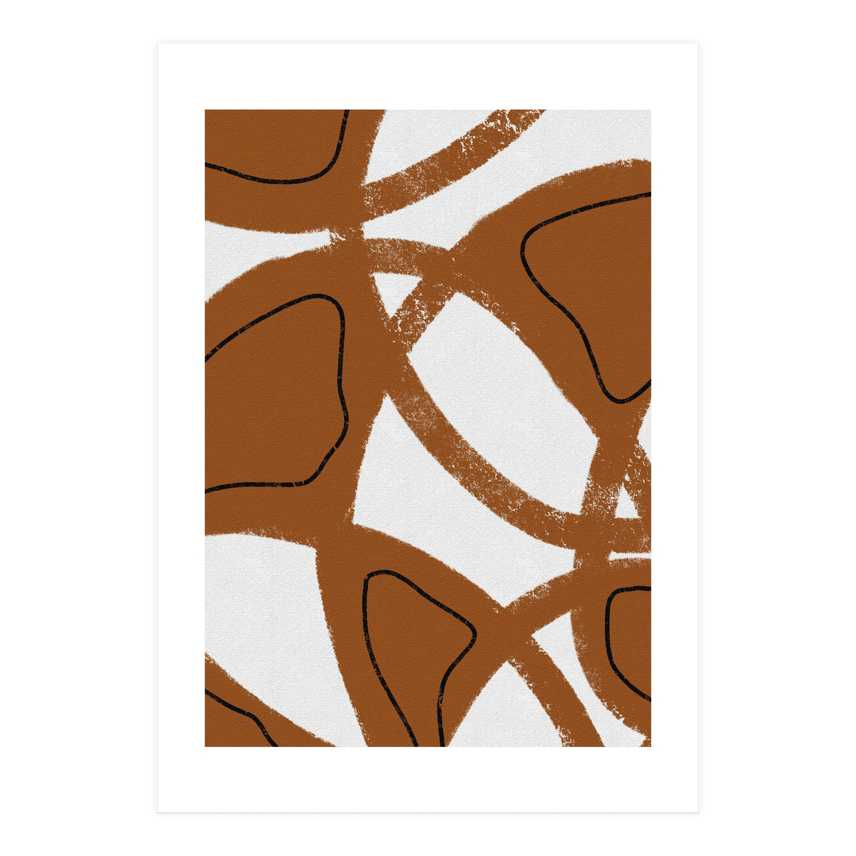 Abstract Brown and Black Lines (Print Only)