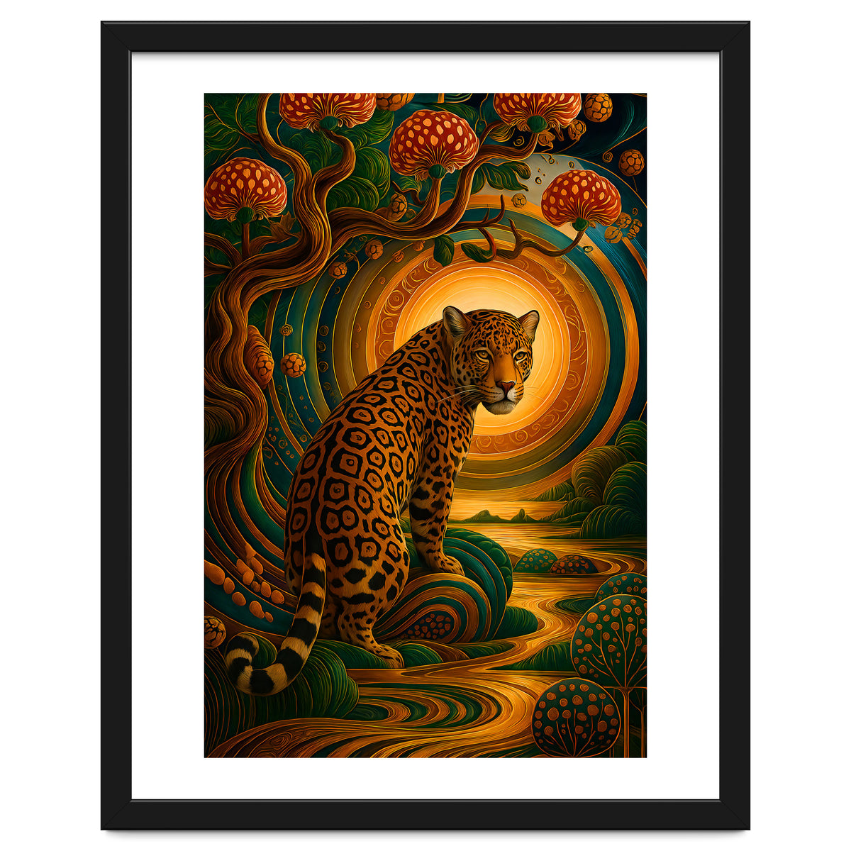 Leopard in Retro Contemporary Aesthetics