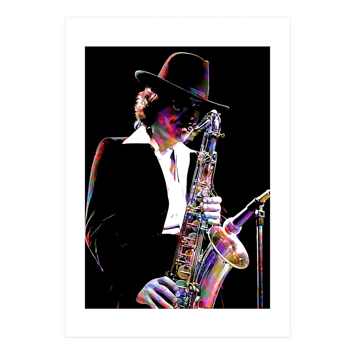 Gato Barbieri  Argentine Jazz Saxophonist Colorful Art (Print Only)