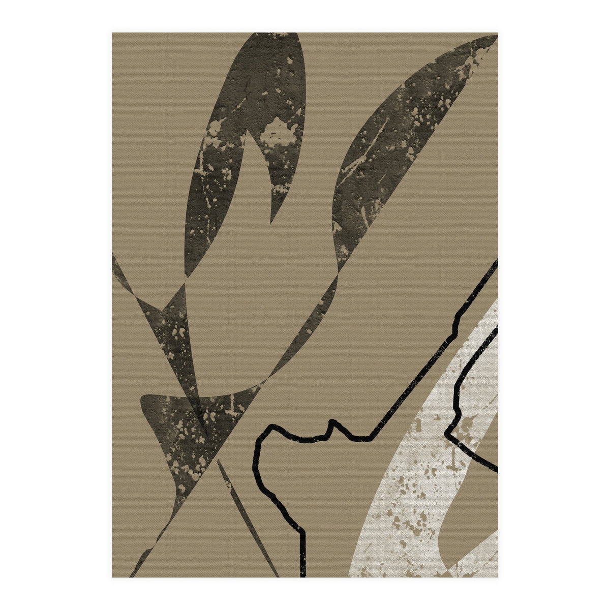 Black Line Minimalist Abstract (Print Only)