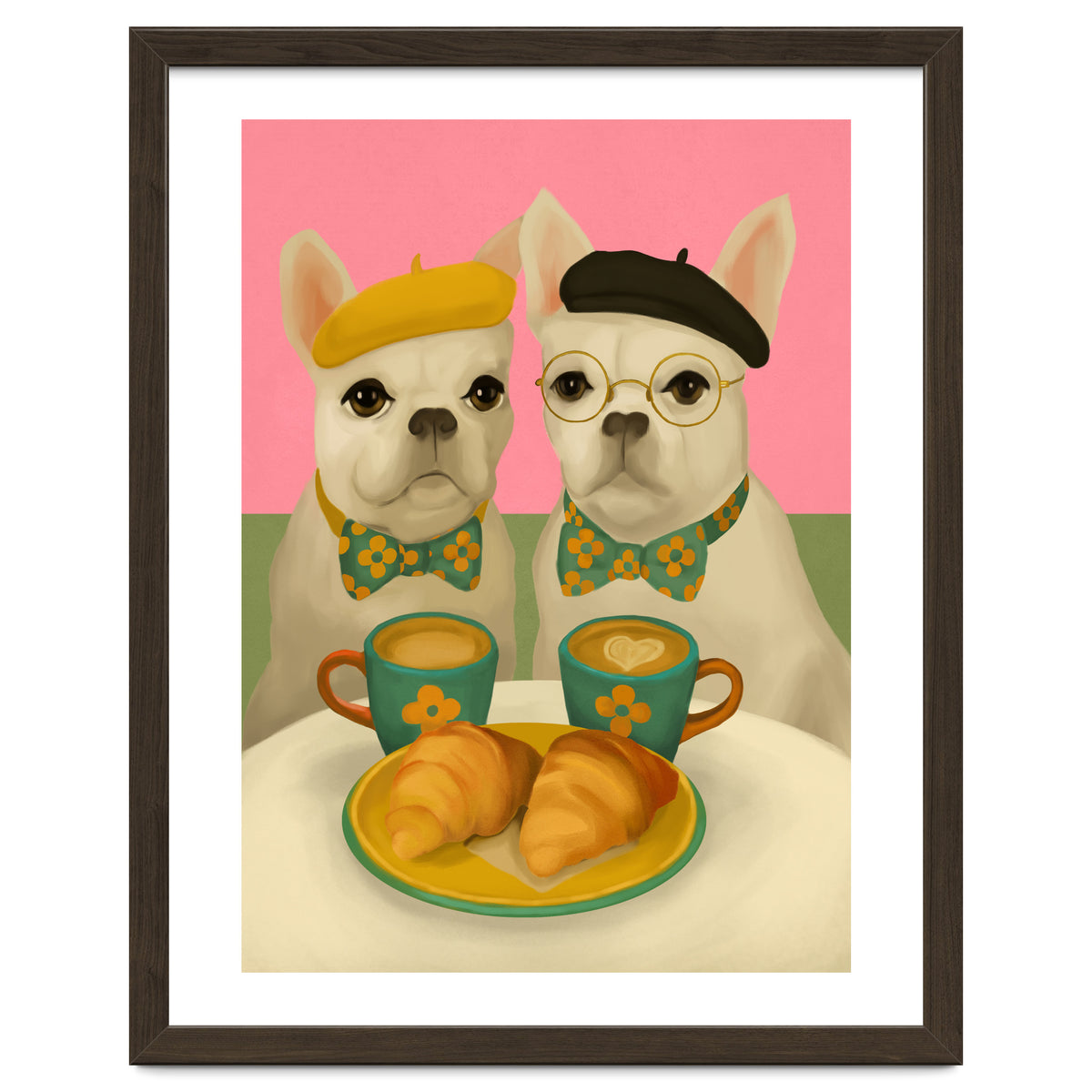 French Bulldogs At Breakfast Café