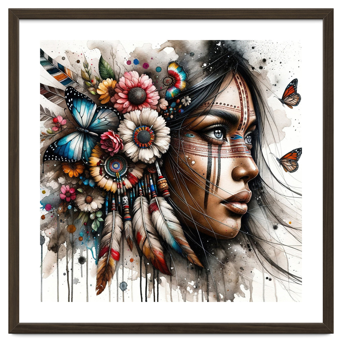 Watercolor Native American Woman #2