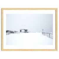 Hut in the winter seascape