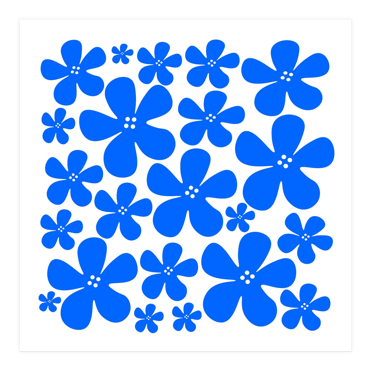 Blue Flowers Pattern (Print Only)