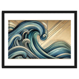 Art Deco Blue Ocean Waves thumbnail