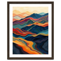 Abstract Mountain Landscape Art with Fluid Textures