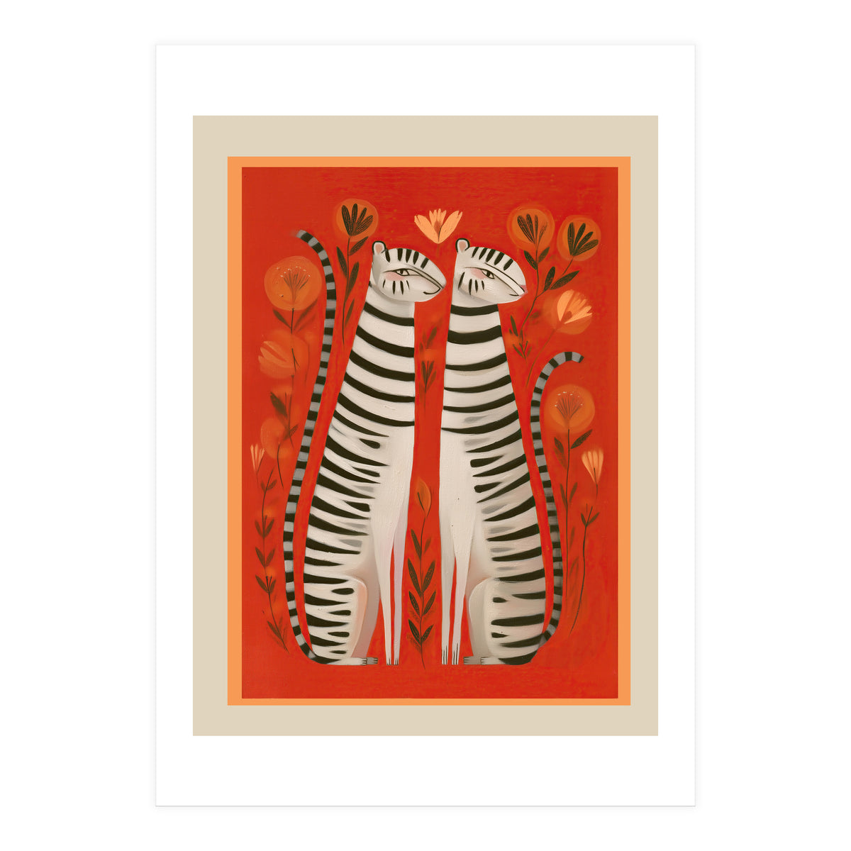 Striped Cat Pair (Print Only)