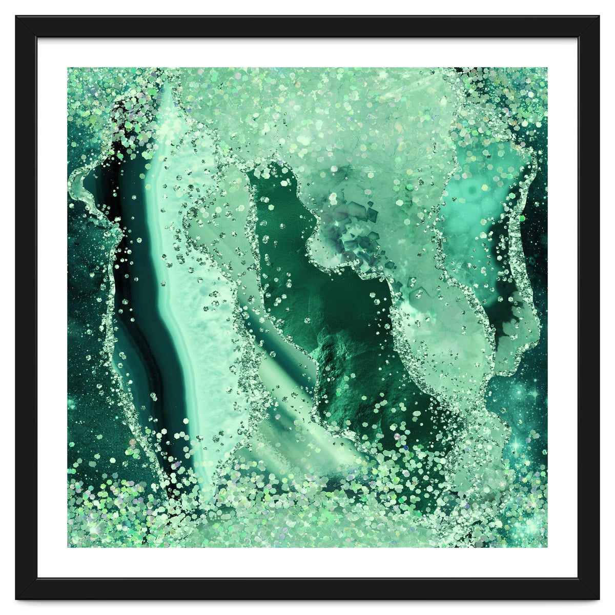 Emerald Glitter Agate Texture 03