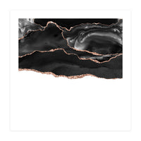 Black & Rose Gold Agate Texture 05  (Print Only)