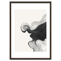 Abstract Black And White Wavy Lines Flowing Organic Shape