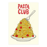 Pasta Club Illustration, Spaghetti and Tomatoes Art Print for Kitchen Wall Decor (Print Only) thumbnail