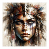 Regal Warrior Woman Watercolor Portrait (Print Only) thumbnail