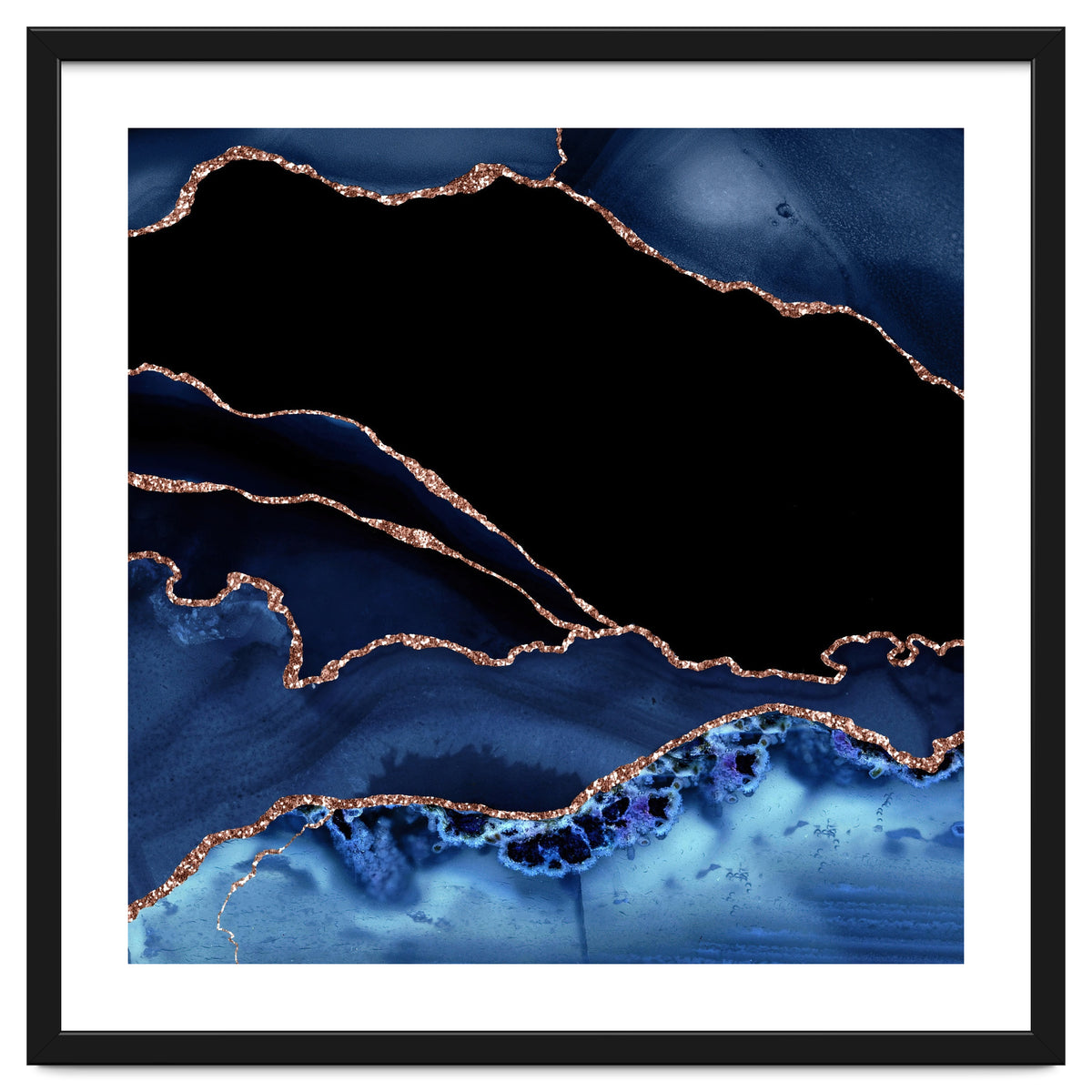 Navy & Rose Gold Agate Texture 14