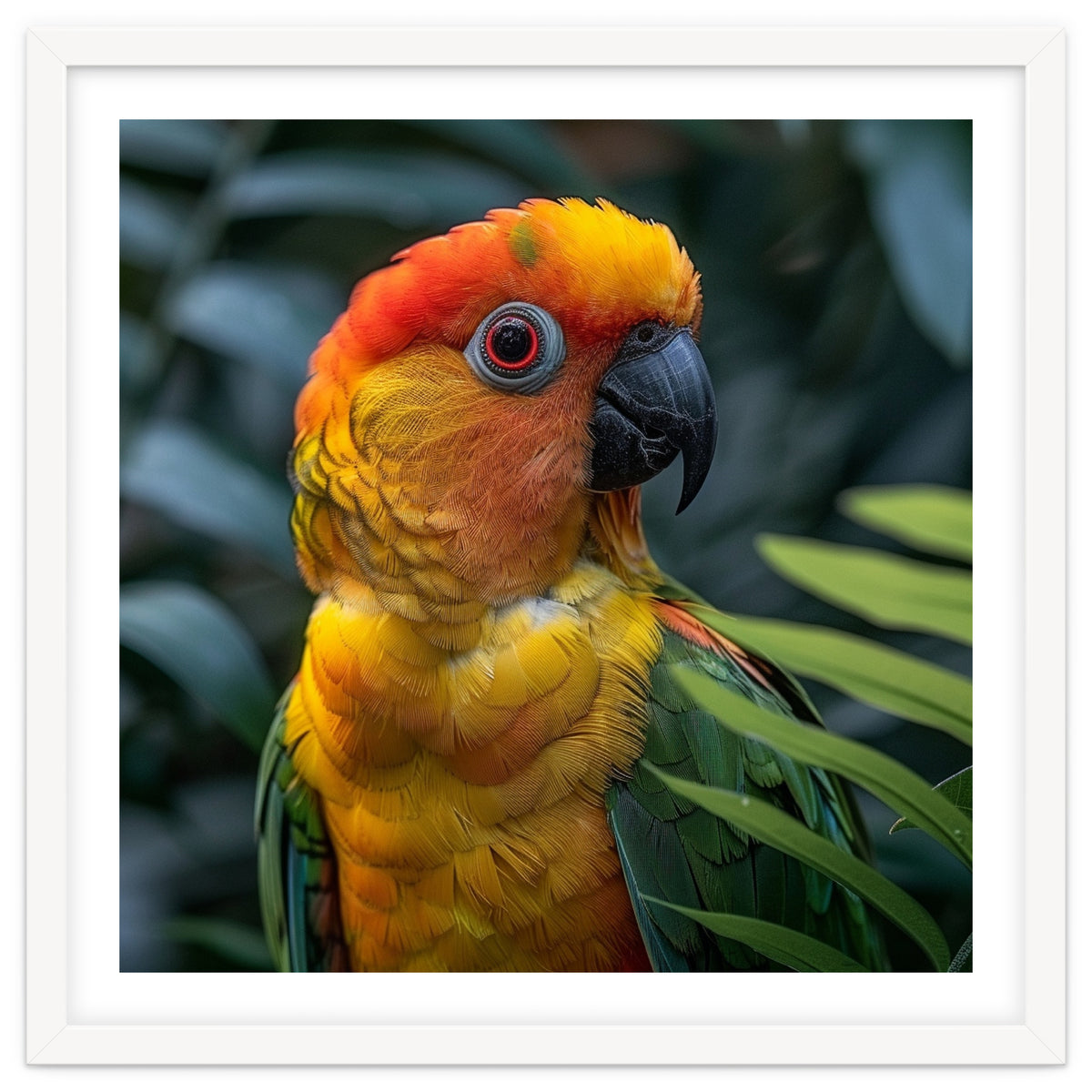 Close Up Of A Colorful Sun Conure Parrot
