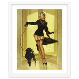 Pinup Girl In Black Dress On A Hall Experiencing Sudden Wind thumbnail