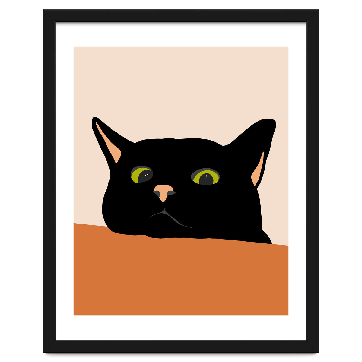 The Curious Cat, Black Cat, Funny Pets, Kitten, Cute Animals, Bohemian Eclectic Painting