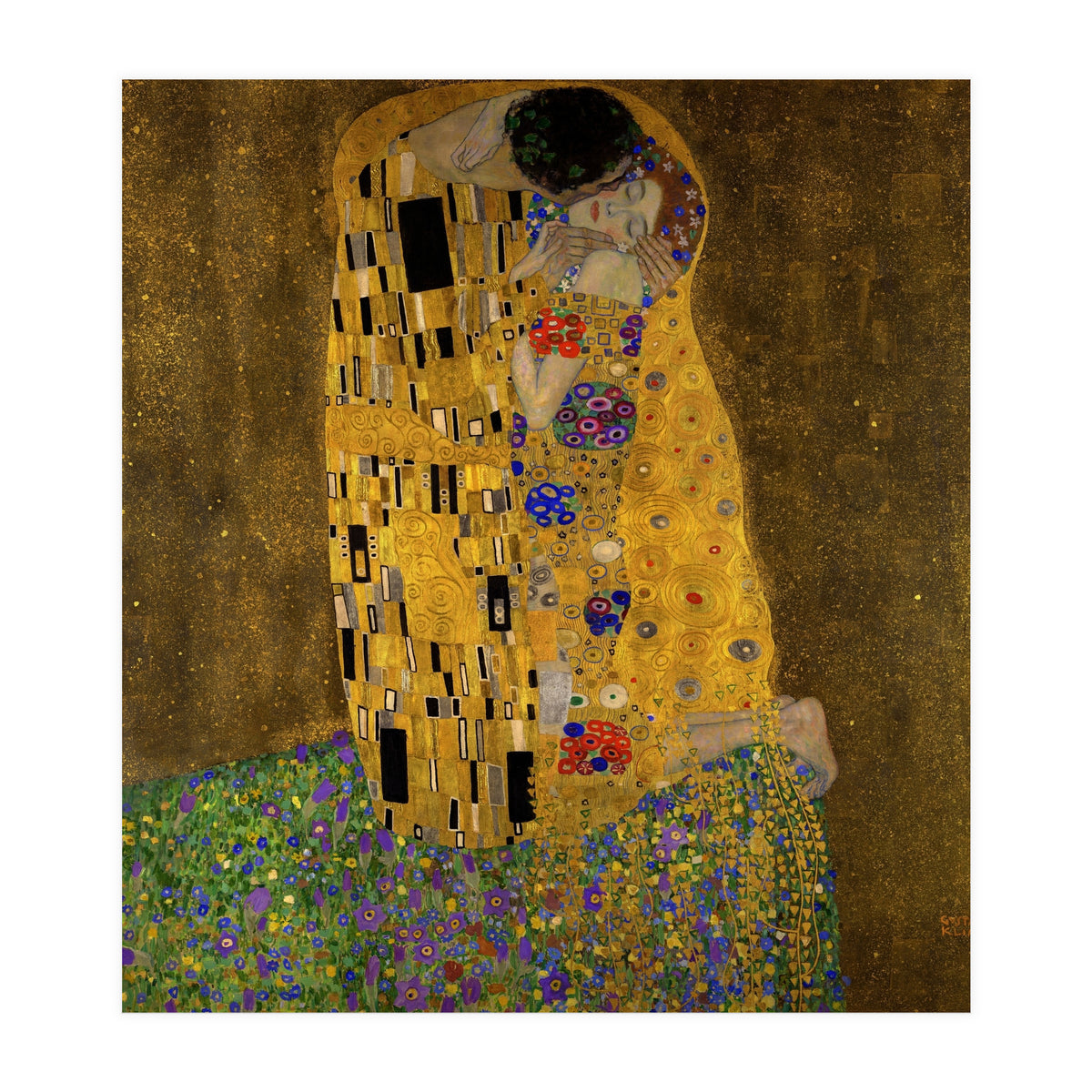 Gustav Klimt The Kiss Gold Romantic Art (Print Only)